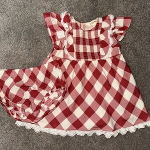 MATILDA JANE Plaid Baby Dress with Bloomers
